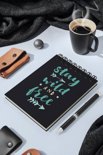 My Mia Art Stay Wild & Free  Sert Kapak Spiralli Bloknot, 12x17 cm