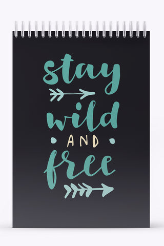 My Mia Art Stay Wild & Free  Sert Kapak Spiralli Bloknot, 12x17 cm