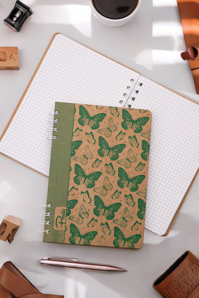 Prestij Butterfly Kraft Kareli Defter
