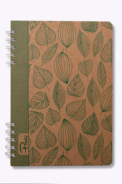 Prestij Green Leaves Kraft Çizgili Defter 17x24