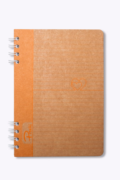 Prestij Heart Kraft Çizgili Defter