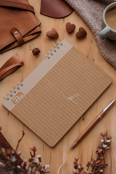 Prestij Love Kraft Çizgili Defter 17x24