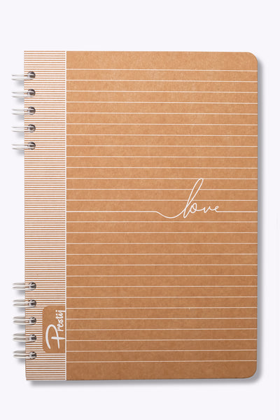 Prestij Love Kraft Çizgili Defter 17x24