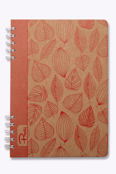 Prestij Red Leaves Kraft Çizgili Defter 17x24