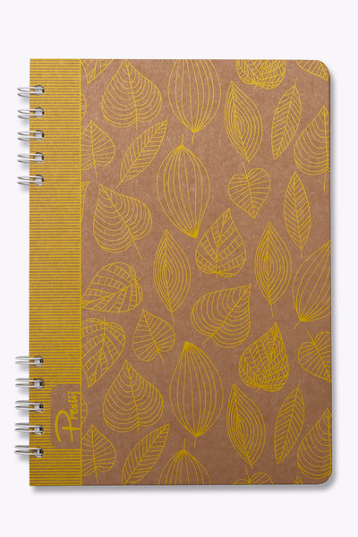 Prestij Yellow Leaves Kraft Çizgili Defter 17x24