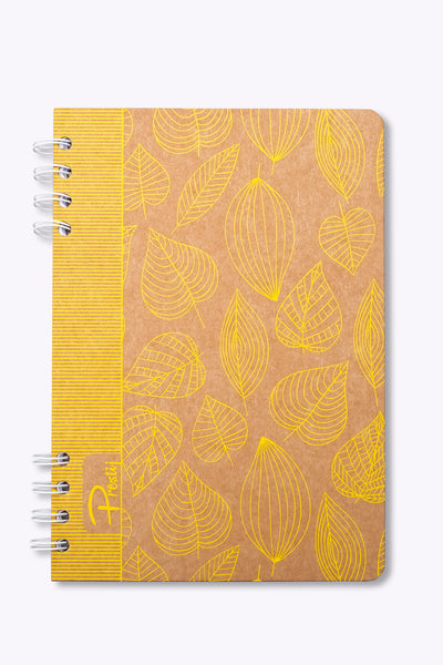 Prestij Yellow Leaves Kraft Çizgili Defter